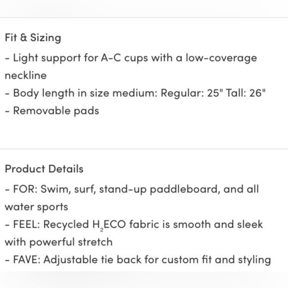 Nwt Athleta Triangle Tankini A-C 🌴 Sz Small 🌴Adjustable Tie Back - Picture 4 of 6